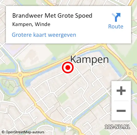 Locatie op kaart van de 112 melding: Brandweer Met Grote Spoed Naar Kampen, Winde op 22 juli 2017 18:03