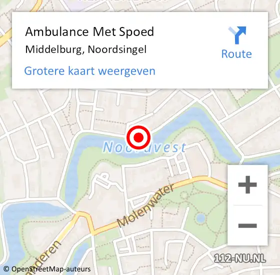 Locatie op kaart van de 112 melding: Ambulance Met Spoed Naar Middelburg, Noordsingel op 22 juli 2017 18:55