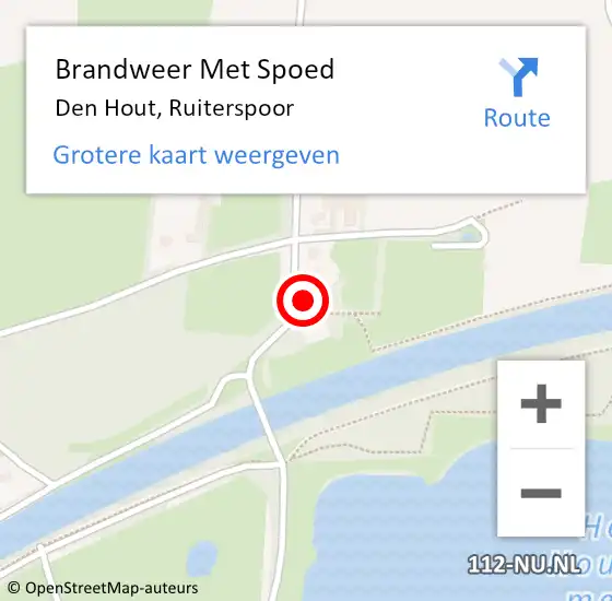 Locatie op kaart van de 112 melding: Brandweer Met Spoed Naar Den Hout, Ruiterspoor op 22 juli 2017 19:00