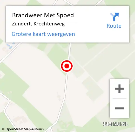 Locatie op kaart van de 112 melding: Brandweer Met Spoed Naar Zundert, Krochtenweg op 22 juli 2017 19:45