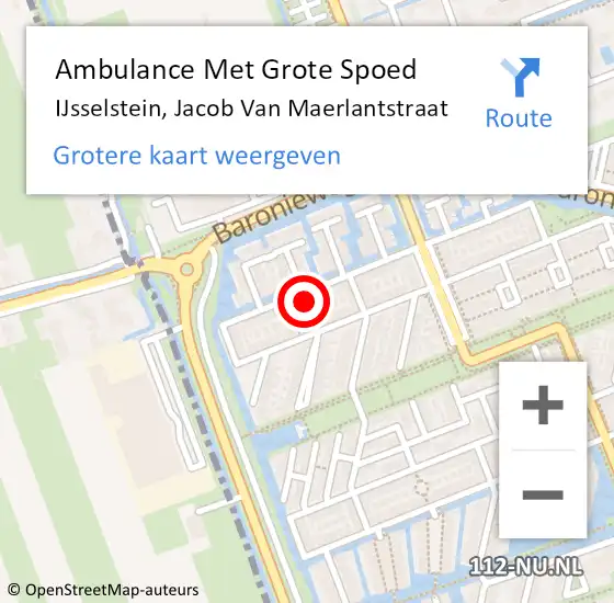 Locatie op kaart van de 112 melding: Ambulance Met Grote Spoed Naar IJsselstein, Jacob Van Maerlantstraat op 22 juli 2017 20:27