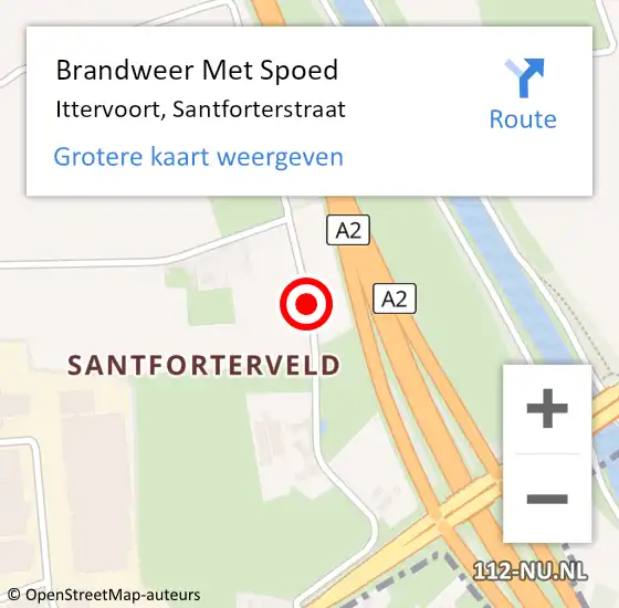 Locatie op kaart van de 112 melding: Brandweer Met Spoed Naar Ittervoort, Santforterstraat op 22 juli 2017 22:28