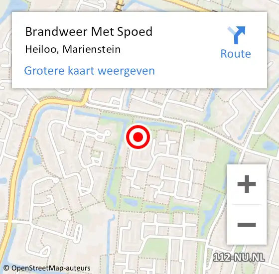 Locatie op kaart van de 112 melding: Brandweer Met Spoed Naar Heiloo, Marienstein op 22 juli 2017 22:50