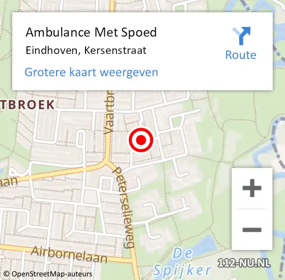 Locatie op kaart van de 112 melding: Ambulance Met Spoed Naar Eindhoven, Kersenstraat op 22 juli 2017 23:27