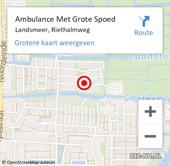 Locatie op kaart van de 112 melding: Ambulance Met Grote Spoed Naar Landsmeer, Riethalmweg op 23 juli 2017 00:55