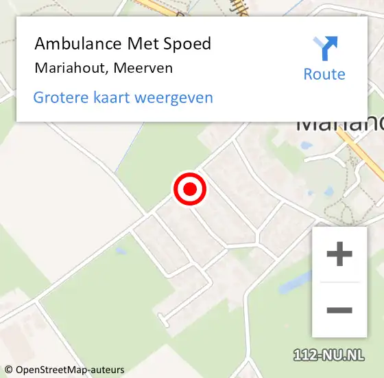 Locatie op kaart van de 112 melding: Ambulance Met Spoed Naar Mariahout, Meerven op 23 juli 2017 01:36