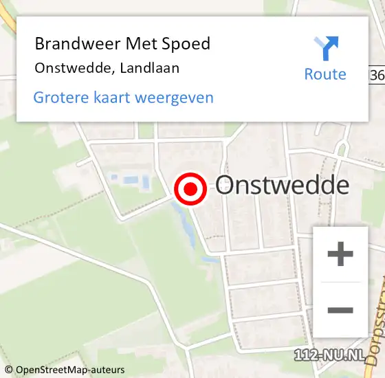 Locatie op kaart van de 112 melding: Brandweer Met Spoed Naar Onstwedde, Landlaan op 23 juli 2017 02:00