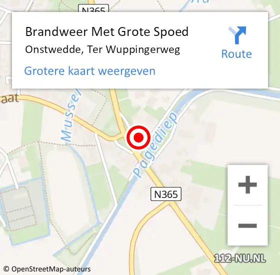 Locatie op kaart van de 112 melding: Brandweer Met Grote Spoed Naar Onstwedde, Ter Wuppingerweg op 23 juli 2017 02:45