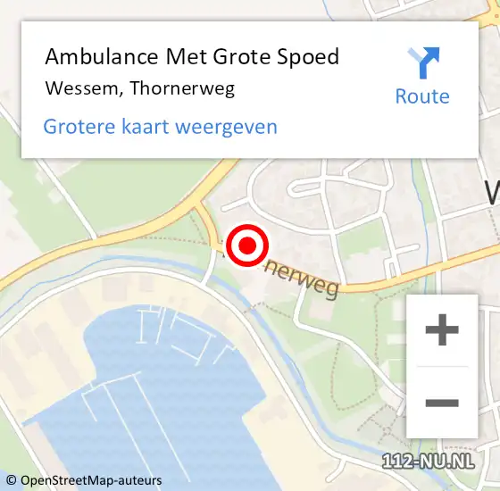 Locatie op kaart van de 112 melding: Ambulance Met Grote Spoed Naar Wessem, Thornerweg op 23 juli 2017 02:47