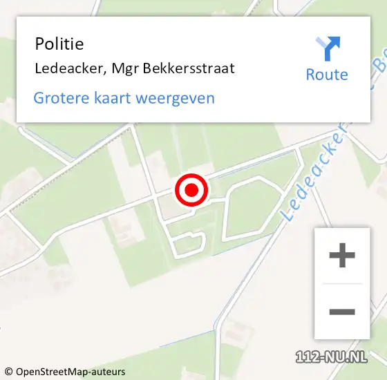 Locatie op kaart van de 112 melding: Politie Ledeacker, Mgr Bekkersstraat op 23 juli 2017 02:48