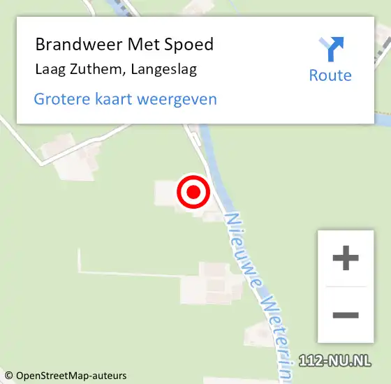 Locatie op kaart van de 112 melding: Brandweer Met Spoed Naar Laag Zuthem, Langeslag op 23 juli 2017 04:24