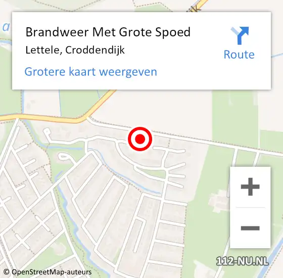 Locatie op kaart van de 112 melding: Brandweer Met Grote Spoed Naar Lettele, Croddendijk op 23 juli 2017 05:36