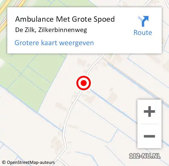 Locatie op kaart van de 112 melding: Ambulance Met Grote Spoed Naar De Zilk, Zilkerbinnenweg op 23 juli 2017 06:47