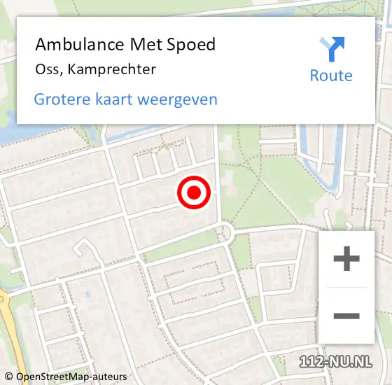 Locatie op kaart van de 112 melding: Ambulance Met Spoed Naar Oss, Kamprechter op 23 juli 2017 06:56