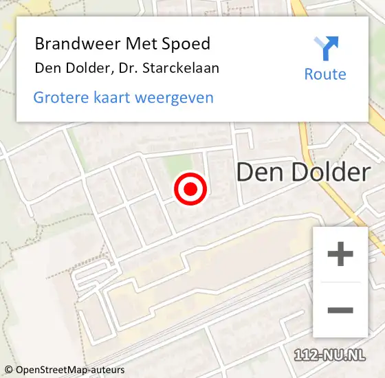 Locatie op kaart van de 112 melding: Brandweer Met Spoed Naar Den Dolder, Dr. Starckelaan op 23 juli 2017 08:29