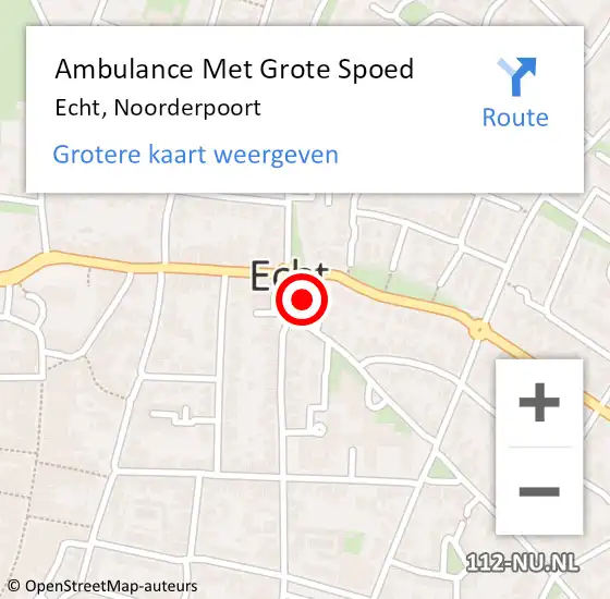 Locatie op kaart van de 112 melding: Ambulance Met Grote Spoed Naar Echt, Noorderpoort op 23 juli 2017 09:26