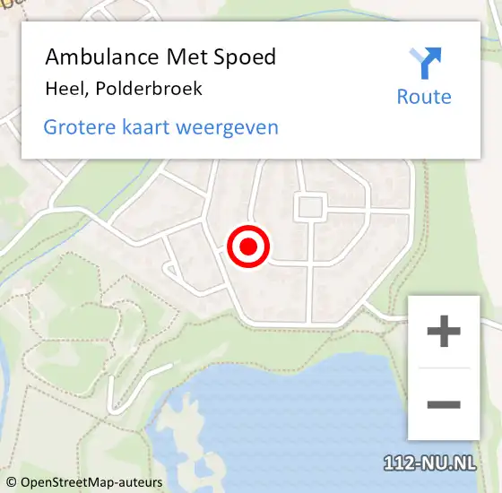 Locatie op kaart van de 112 melding: Ambulance Met Spoed Naar Heel, Polderbroek op 27 januari 2014 19:14