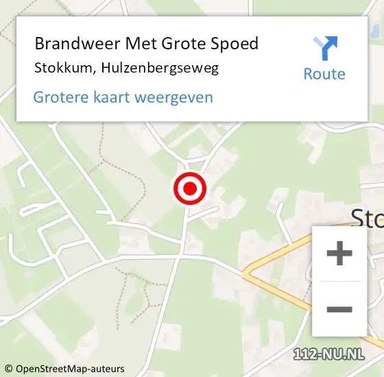 Locatie op kaart van de 112 melding: Brandweer Met Grote Spoed Naar Stokkum, Hulzenbergseweg op 23 juli 2017 12:26