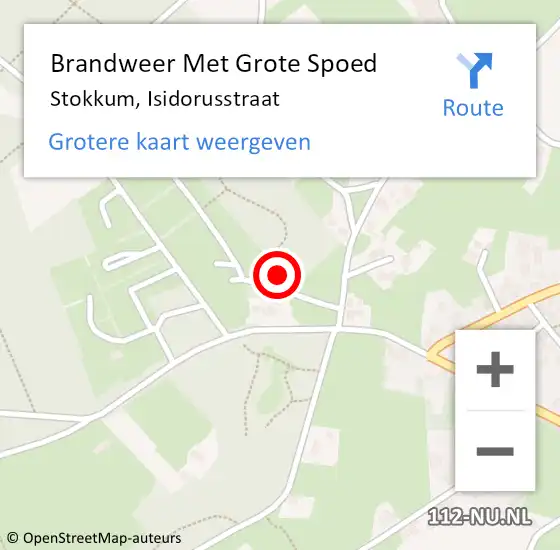 Locatie op kaart van de 112 melding: Brandweer Met Grote Spoed Naar Stokkum, Isidorusstraat op 23 juli 2017 12:38