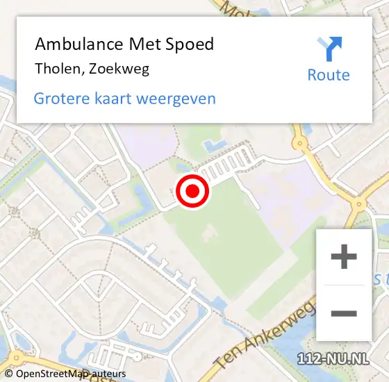 Locatie op kaart van de 112 melding: Ambulance Met Spoed Naar Tholen, Zoekweg op 23 juli 2017 12:40