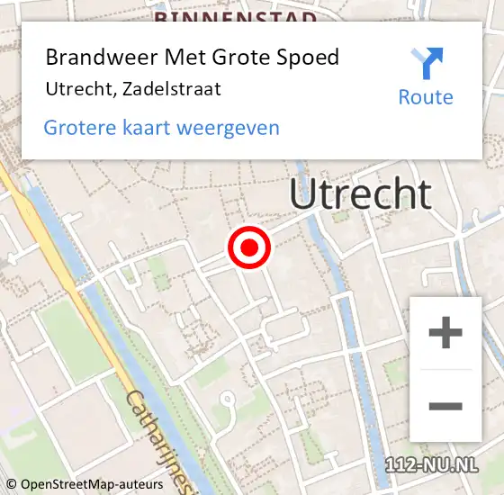 Locatie op kaart van de 112 melding: Brandweer Met Grote Spoed Naar Utrecht, Zadelstraat op 23 juli 2017 12:53