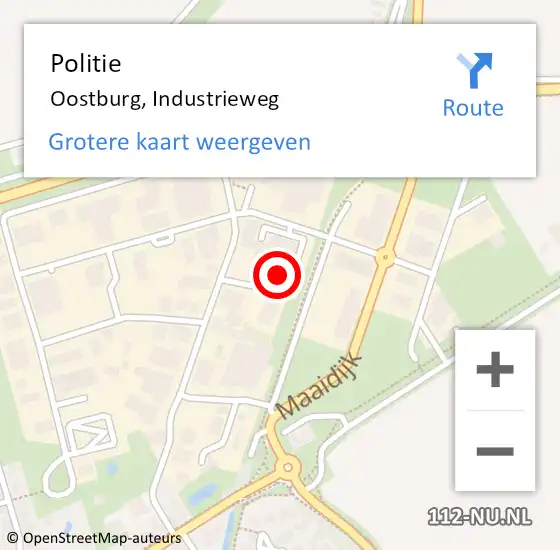 Locatie op kaart van de 112 melding: Politie Oostburg, Industrieweg op 23 juli 2017 12:57