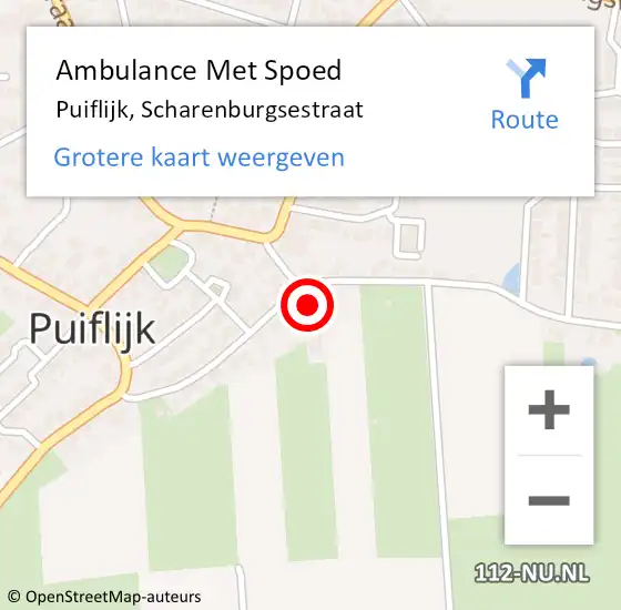 Locatie op kaart van de 112 melding: Ambulance Met Spoed Naar Puiflijk, Scharenburgsestraat op 23 juli 2017 13:40