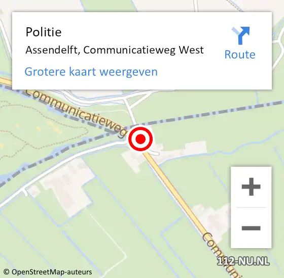 Locatie op kaart van de 112 melding: Politie Assendelft, Communicatieweg West op 23 juli 2017 14:14