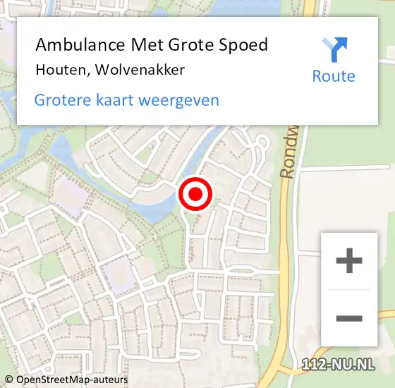 Locatie op kaart van de 112 melding: Ambulance Met Grote Spoed Naar Houten, Wolvenakker op 23 juli 2017 14:20