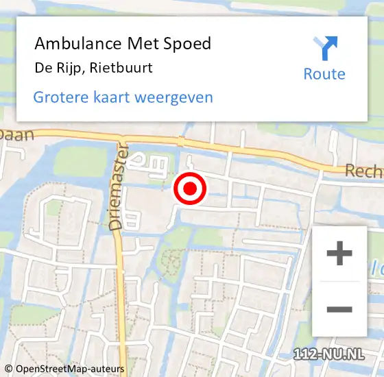 Locatie op kaart van de 112 melding: Ambulance Met Spoed Naar De Rijp, Rietbuurt op 23 juli 2017 14:22
