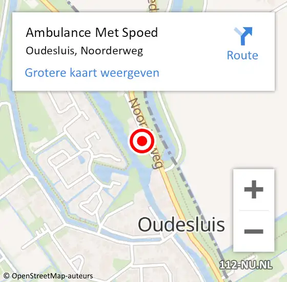 Locatie op kaart van de 112 melding: Ambulance Met Spoed Naar Oudesluis, Noorderweg op 23 juli 2017 15:36