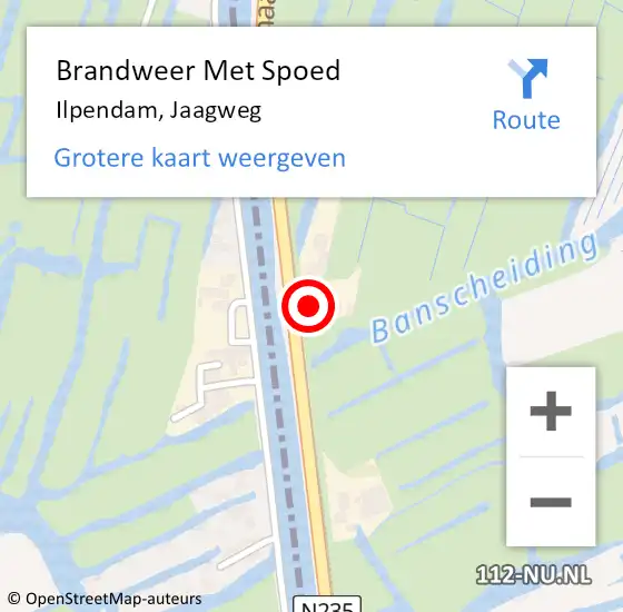 Locatie op kaart van de 112 melding: Brandweer Met Spoed Naar Ilpendam, Jaagweg op 23 juli 2017 15:49