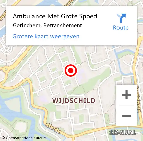 Locatie op kaart van de 112 melding: Ambulance Met Grote Spoed Naar Gorinchem, Retranchement op 23 juli 2017 15:54