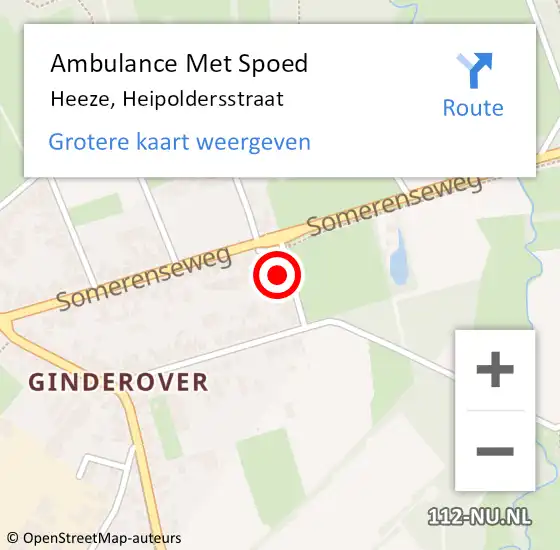 Locatie op kaart van de 112 melding: Ambulance Met Spoed Naar Heeze, Heipoldersstraat op 23 juli 2017 16:52