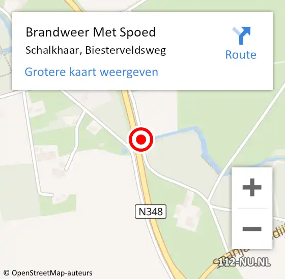 Locatie op kaart van de 112 melding: Brandweer Met Spoed Naar Schalkhaar, Biesterveldsweg op 23 juli 2017 18:02