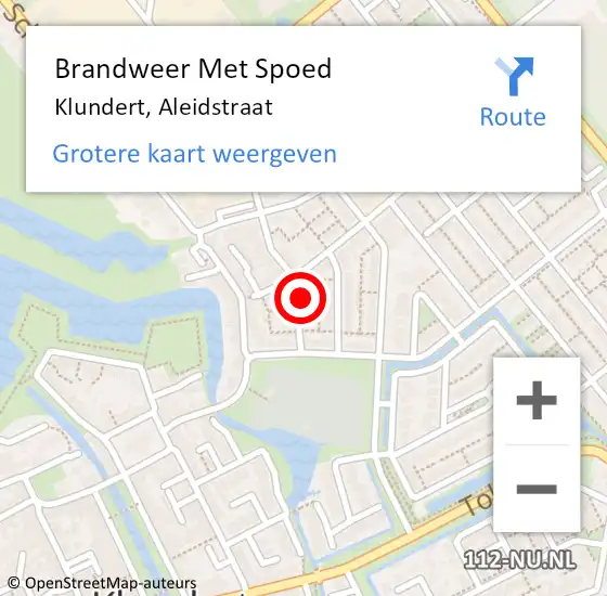 Locatie op kaart van de 112 melding: Brandweer Met Spoed Naar Klundert, Aleidstraat op 23 juli 2017 19:28