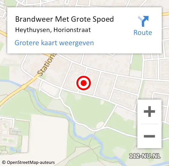 Locatie op kaart van de 112 melding: Brandweer Met Grote Spoed Naar Heythuysen, Horionstraat op 23 juli 2017 19:29