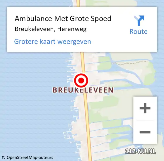 Locatie op kaart van de 112 melding: Ambulance Met Grote Spoed Naar Breukeleveen, Herenweg op 23 juli 2017 19:33