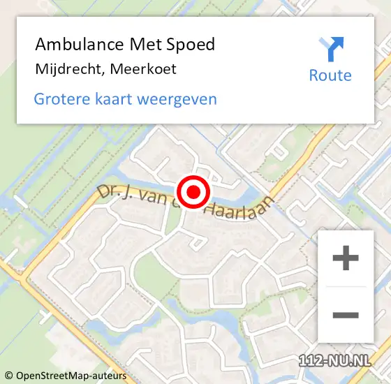 Locatie op kaart van de 112 melding: Ambulance Met Spoed Naar Mijdrecht, Meerkoet op 23 juli 2017 19:59