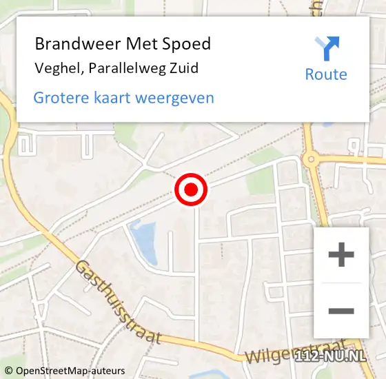 Locatie op kaart van de 112 melding: Brandweer Met Spoed Naar Veghel, Parallelweg Zuid op 23 juli 2017 20:21