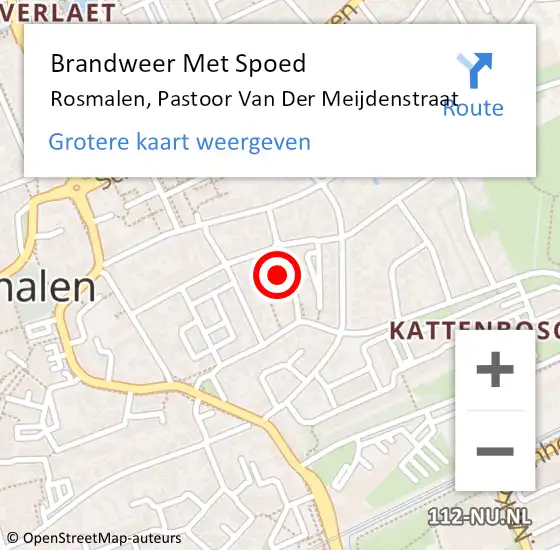 Locatie op kaart van de 112 melding: Brandweer Met Spoed Naar Rosmalen, Pastoor Van Der Meijdenstraat op 23 juli 2017 22:47