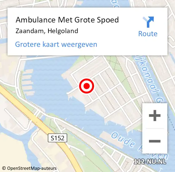 Locatie op kaart van de 112 melding: Ambulance Met Grote Spoed Naar Zaandam, Helgoland op 23 juli 2017 23:45