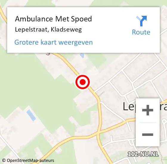 Locatie op kaart van de 112 melding: Ambulance Met Spoed Naar Lepelstraat, Kladseweg op 24 juli 2017 02:15