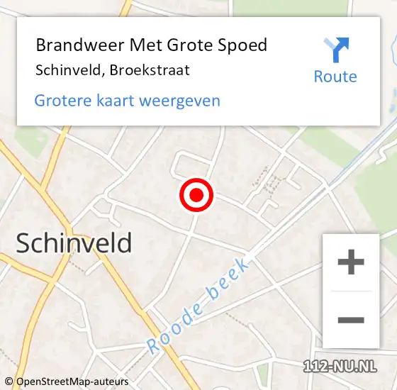 Locatie op kaart van de 112 melding: Brandweer Met Grote Spoed Naar Schinveld, Broekstraat op 24 juli 2017 05:15