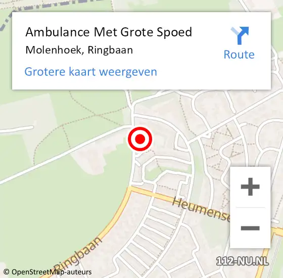 Locatie op kaart van de 112 melding: Ambulance Met Grote Spoed Naar Molenhoek, Ringbaan op 20 september 2013 15:48