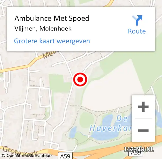 Locatie op kaart van de 112 melding: Ambulance Met Spoed Naar Vlijmen, Molenhoek op 24 juli 2017 06:21