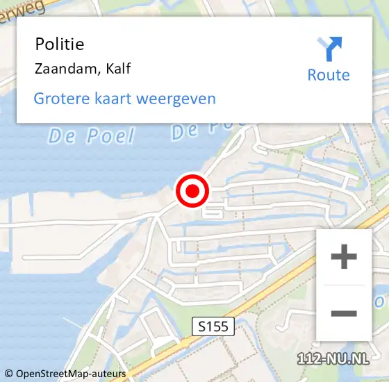 Locatie op kaart van de 112 melding: Politie Zaandam, Kalf op 24 juli 2017 08:37