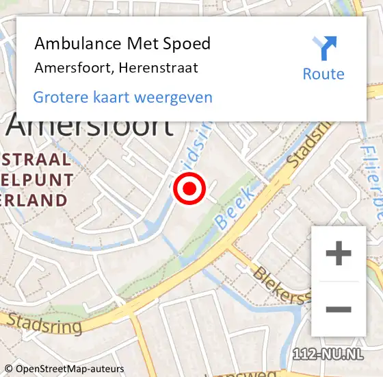 Locatie op kaart van de 112 melding: Ambulance Met Spoed Naar Amersfoort, Herenstraat op 24 juli 2017 09:52