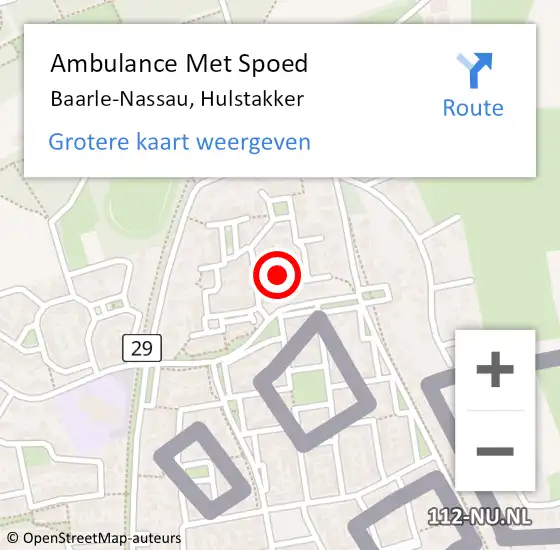 Locatie op kaart van de 112 melding: Ambulance Met Spoed Naar Baarle-Nassau, Hulstakker op 24 juli 2017 10:16