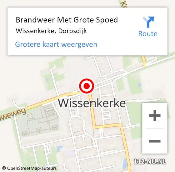 Locatie op kaart van de 112 melding: Brandweer Met Grote Spoed Naar Wissenkerke, Dorpsdijk op 24 juli 2017 10:21